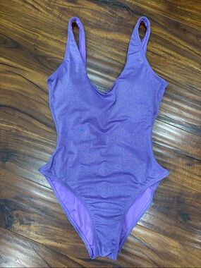 NWT Andie Sparkly Purple One-Piece Swimsuit